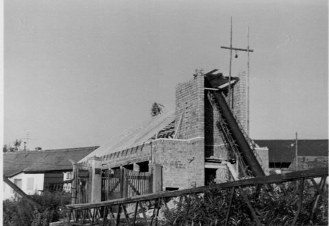 Rohbau des Feuerwehr-Gerätehauses 1964