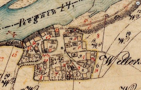 Historische Ortskarte von Wellerstadt aus dem Jahr 1860
