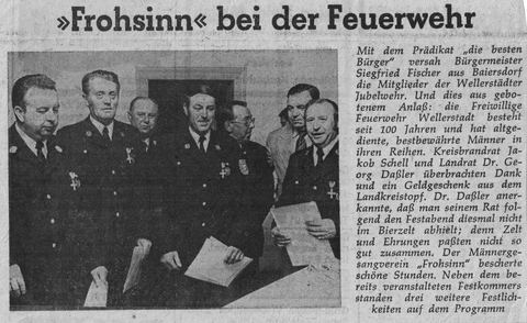 Zeitungsauszug aus dem Erlanger Tagblatt Juli 1977 zum Ehrenabend und Festkommers